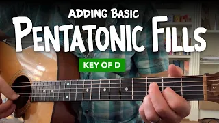 Adding easy pentatonic fills over D-Cadd9-G