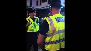 POLICE OFFICER OFF HIS HEAD GURNING