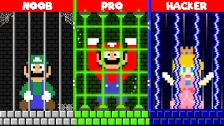 Doki Mario: Mario, Luigi and Peach Challenge Nood vs Pro vs Hacker Prison | Game Animation
