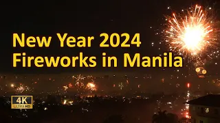 New Year 2024 Fireworks in Manila, Philippines