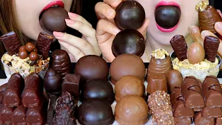 ASMR MILK + DARK CHOCOLATE ICE CREAM, MARSHMALLOWS, EDIBLE SPOON, CREAM CAKE, FERRERO CHOCOLATES 먹방