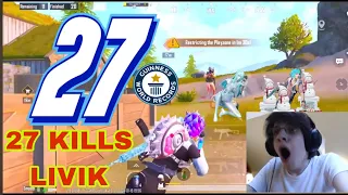 😱27 KILLS LIVIK WORLD RECORD || solo vs squad Bgmi gameplay || Device:-iPhone 11 🔥