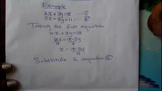 Form 1 Maths. Solving Simultaneous Equations by Substitution.