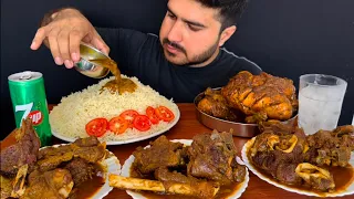 ASMR EATING SPICY WHOLE CHICKEN CURRY+SPICY MUTTON CURRY+WHITE RICE+GREEN CHILLI || MUKBANG