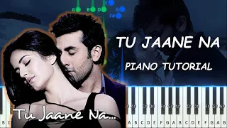 ♫ TU JAANE NA (Atif Aslam) || 🎹 Piano Tutorial + Sheet Music (with English Notes) + MIDI + Karaoke