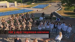 Ой, у лузі червона калина. Біг-бенд "Браво", хор учнів старших класів та оркестр Почесної варти.