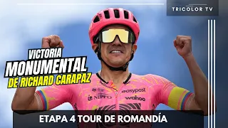 MONUMENTAL victoria de Richard Carapaz || Revive los últimos kilómetros Etapa 4 Tour de Romandía