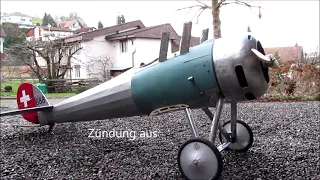 Nieuport N28 1:2,5 first engine run