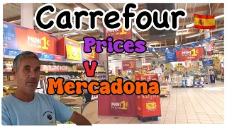 carrefour/Cost of living in Spain food shop in massive supermarket  Torrevieja costa Blanca Spain