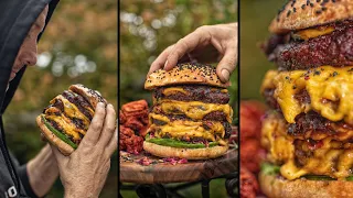 🔥 Carolina Reaper Cheeseburger - 2 Million Scoville! | Outdoor ASMR Cooking