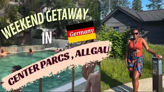 Weekend get away at Center parc allgäu in Germany | Aqua rocket for the 1st time| cabin in the woods