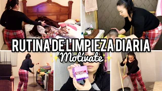 Rutina de LIMPIEZA DIARIA 🧹🧼🧽MOTÍVATE Casa más grande que INFONAVIT | Rutina de noche con mi bebe