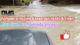 Fortuner crossing dangerous roads & rivers in Alamada | Bao road to Alamada, Cotabato, Philippines