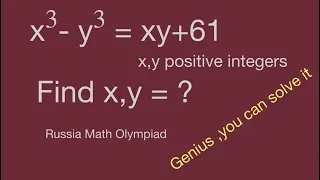 nice algebra problem,Math Olympiad questions, x^3-y^3 ,math games,.Russia math test.good equations.