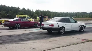 '89 Toyota Supra 7M-GTE vs BMW 525i E34 2.5 BiT 1/4 mile drag race