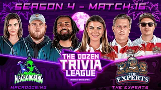Fran, Brandon, PFT & The Experts vs. Macrodosing | Match 16, Season 4 - The Dozen Trivia League