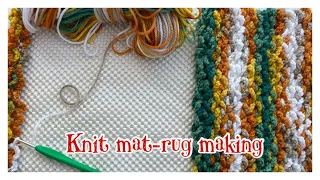 knit mat making-6/örgü paspas -6/Teppich Matte stricken-6/ Tappetino in maglia-6/Estera Tejida-6