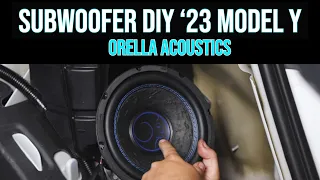 DIY Install of THE BEST plug and play subwoofer for the Tesla 2023 Model Y by Orella Acoustics.