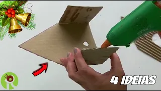 4 IDEAS | CHRISTMAS HOUSES WITH CARDBOARD | CRAFTS FOR SALE