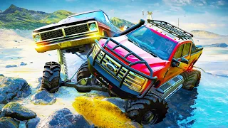 We Drove UPGRADED FORD MONSTER TRUCKS On The Toughest Roads & Crashed Them!