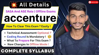 Accenture Complete Syllabus & Exam Preparation | SASA And ASE Role | Last Moment Tips