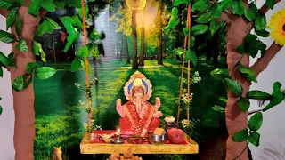 Ganpati Decoration | Forest theme ganpati decoration | Try new decoration this year 2021