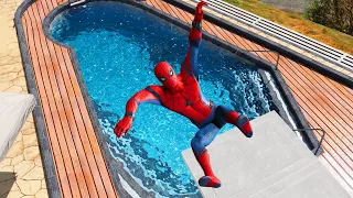 GTA 5 Epic Ragdolls | Spiderman Jumps/Fails Ep.11 (Funny Moments)