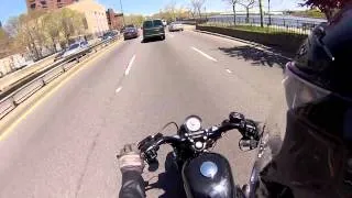 Bx48 Vlog rides Harley-Davidson Forty Eight Cruising up FDR 59th north NYC