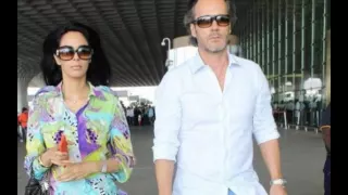Mallika Sherawat and with her boyfriend at airport