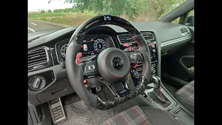 Volante Volkswagen Golf GTI mk7 7.5 fibra de carbono forjada pantalla led