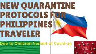 ❗️Latest Philippines New Quarantine Protocols for travelers❌December 3, 2021❌🇵🇭
