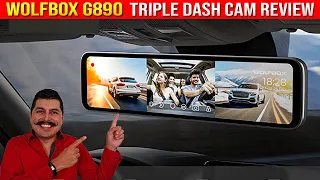 Wolfbox G890 Triple Mirror Dash Cam Review (4K, 2K, GPS, Park Mode, Night Vision, Park Assist, 11")