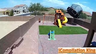 Flying Trampolines Blown Away By Wind Compilation