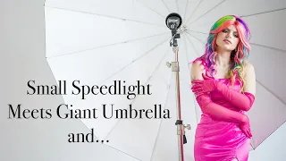 Can a little Speedlite handle a 7’ Umbrella?