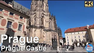 🇨🇿 PRAGUE 4k Walking Tour |   Prague Castle - A walk around the largest ancient castle in the world
