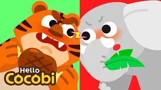 Tiger VS Elephant | Animal Song for Kids | Herbivores, Carnivores, Omnivores | Hello Cocobi