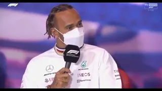 Hamilton surprised to see Crofty during the press conference at the British Grand-Prix.