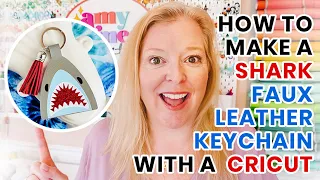 Make a Shark Faux Leather Keychain with a Cricut