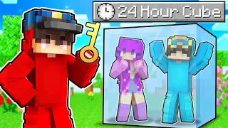 Locking Friends in a 24 HOUR CUBE in Minecraft!