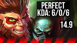 WUKONG vs URGOT (TOP) | 6/0/6, Dominating | KR Master | 14.9