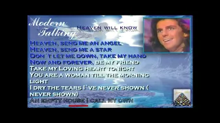 Modern Talking - Heaven Will Know Karaoke