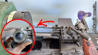 How to make internal gear splines on a lathe & homemade slotting machine