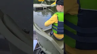 Kid catches his pb!