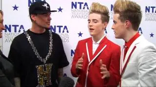 Jedward and Vanilla Ice backstage at the NTAs