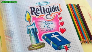 INCREIBLE! como hacer portada de RELIGION  facil y bonita
