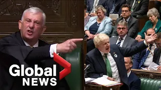 “Shut up or get out!”: UK speaker tells unruly lawmakers while PM leaving with “head held high”