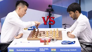 QUEEN SACRIFICE!! Gukesh vs Nodirbek Abdusattorov || Tata Steel Masters 2024 - R1