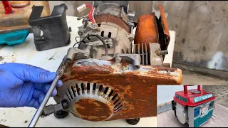 Restoration Gasoline generator Total TP1800-800W old rusty | Old Two-stroke engine broken restore