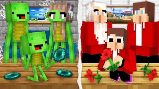 JJ GOLEM Family vs Mikey ENDERMAN Family Survival Battle in Minecraft (Maizen)