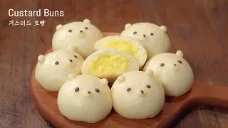 [SUB] Steamed Custard Buns :: Soft & fluffy :: Easy Recipe